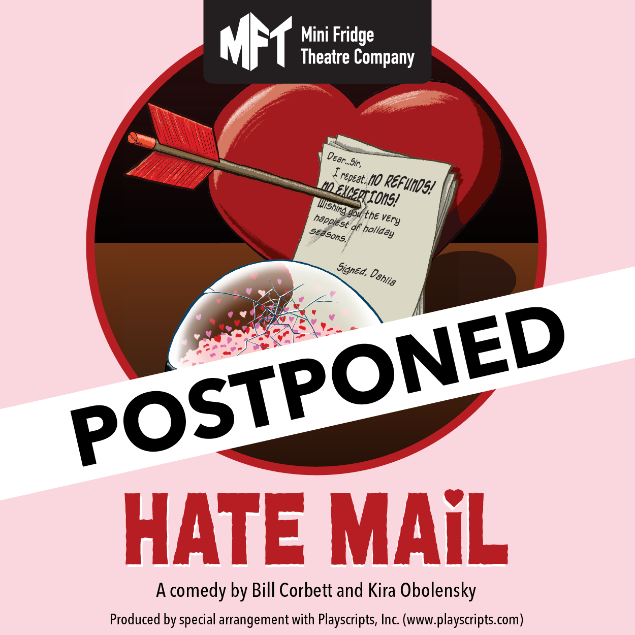 Hate Mail Postponed